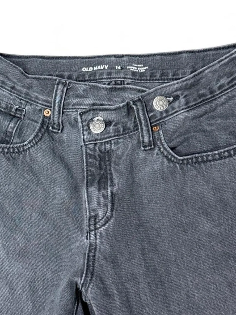 Old Navy Girls 14 Black Super Baggy Wide Leg Jeans